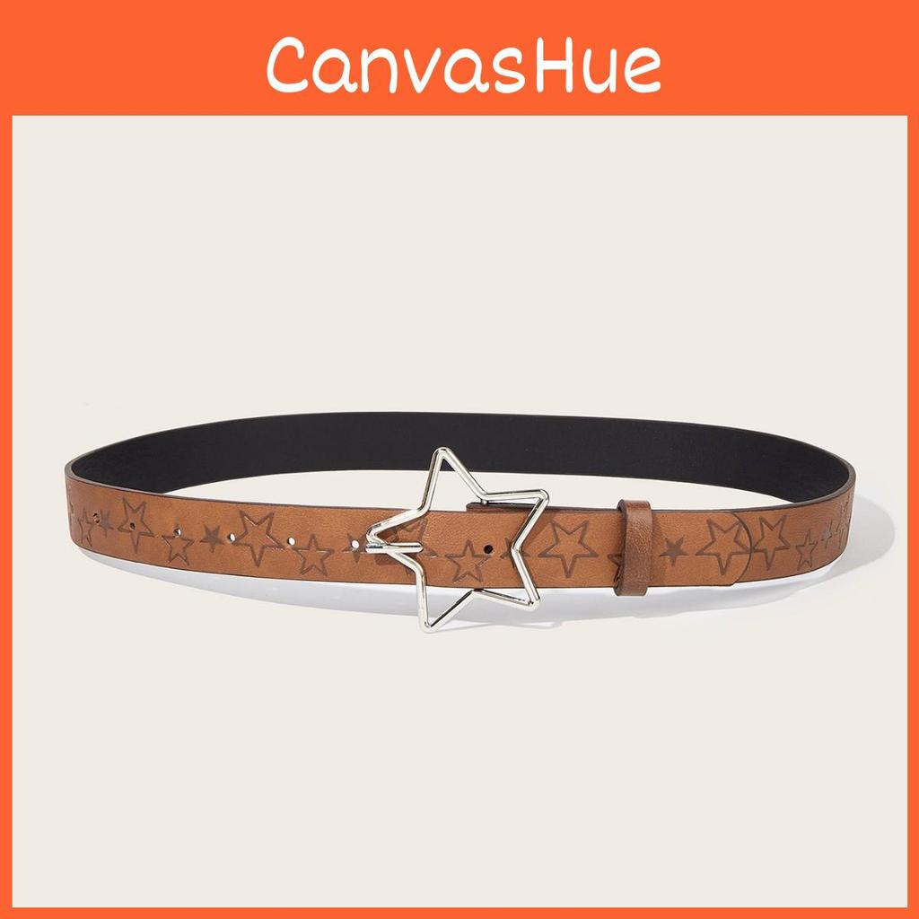 Leather Belt Ethnic Star Pattern Women Denim Pairing Summer Supplies Fashion