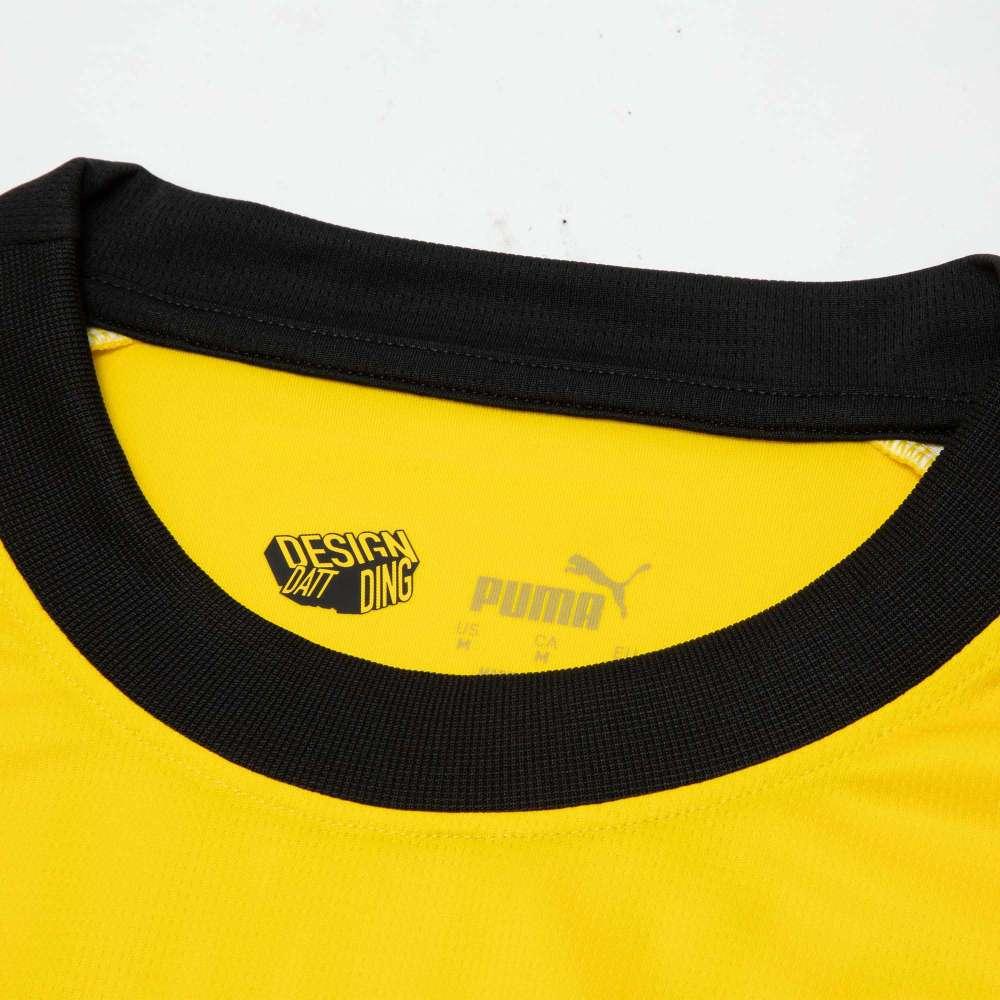 Puma Borussia Dortmund Home Fan Version Graphic Print Round Neck Short Sleeve Soccer Jersey Men Jersey Cyber-Yellow 770604-01