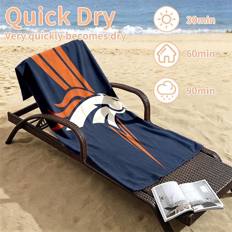 Denver Broncos Beach towels also serve as bath towels summer essential a musthave for the outdoors the beach and the pool
