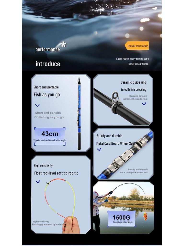 Portable Soft-Tail Mini Rock Fishing Rod for Cross-Border Use