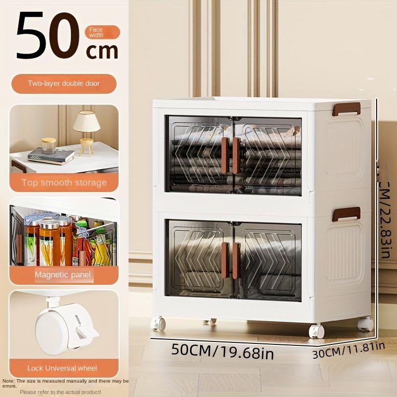 Multi-layer Household Storage Cabinet, Foldable And Stackable Plastic Organizer, No Installation Required,  Folding storage Box