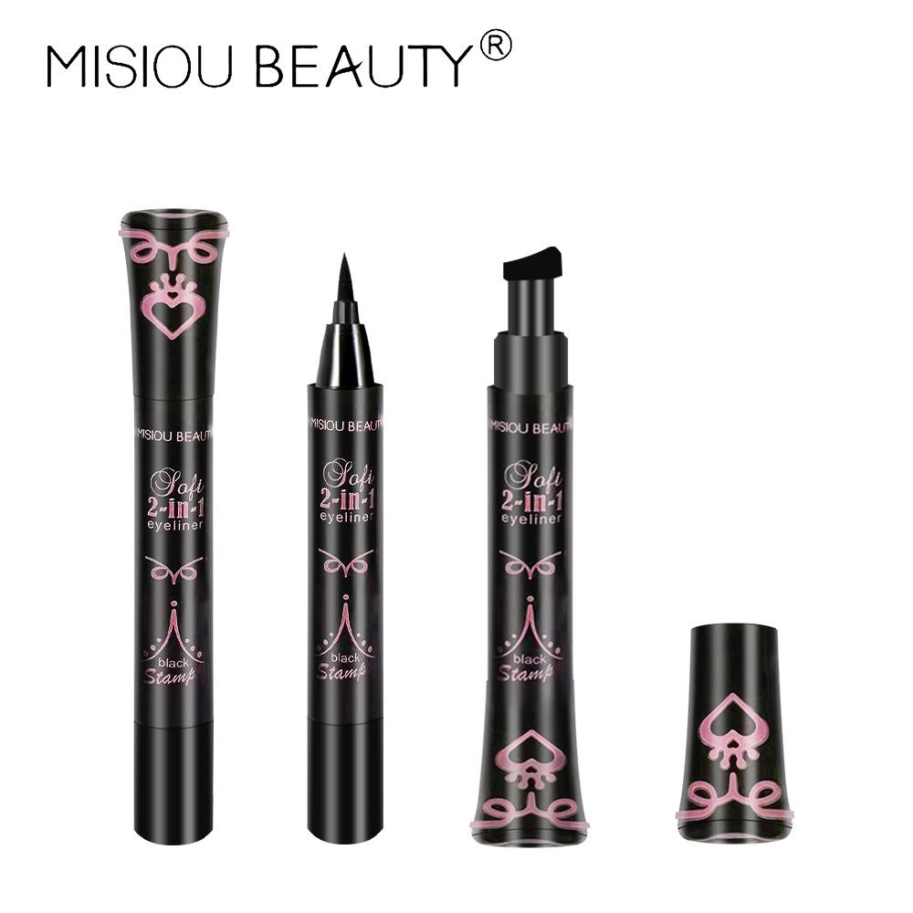 Misiou Beauty Double-ended Seal Eyeliner, Quick-drying, Waterproof, Long-lasting, Non-smudged, Ultra-fine 2-in-1 Eyeliner Liquid Pen for Open Corners
