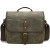 Waxed‑Canvas Shock‑Resistant Camera Messenger Bag, Water‑Resistant Crossbody Shoulder‑Bag With Adjustable Inner Dividers For DSLR Mirrorless Gear
