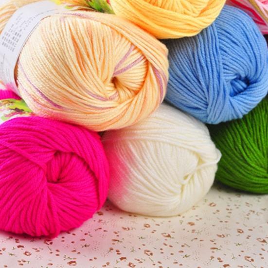 Filato di lana tinta unita morbido e confortevole da 50 g, fai da te, per lavoro a maglia a mano, intrecciato, uncinetto