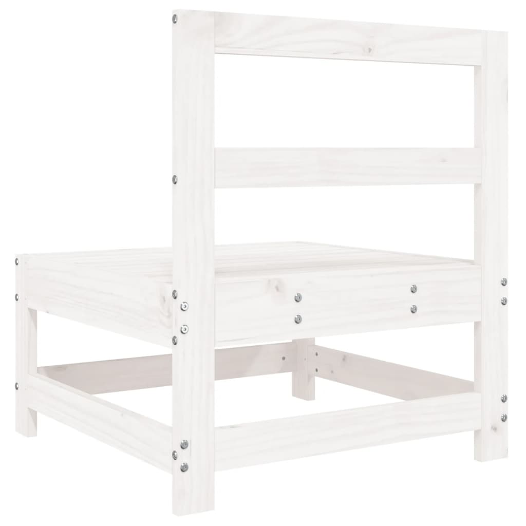 Garden Center Sofa White Solid Pine Wood