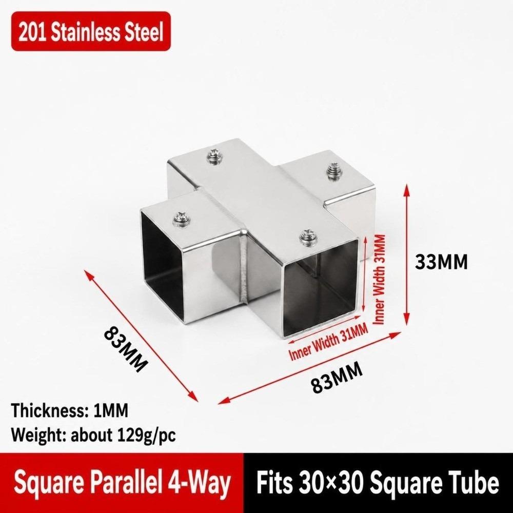 20mm 30mm Square Tube Connector Two/Three/Four/Five-Way Right Angle Tube Coupling Connector Heavy Duty Quick Connect