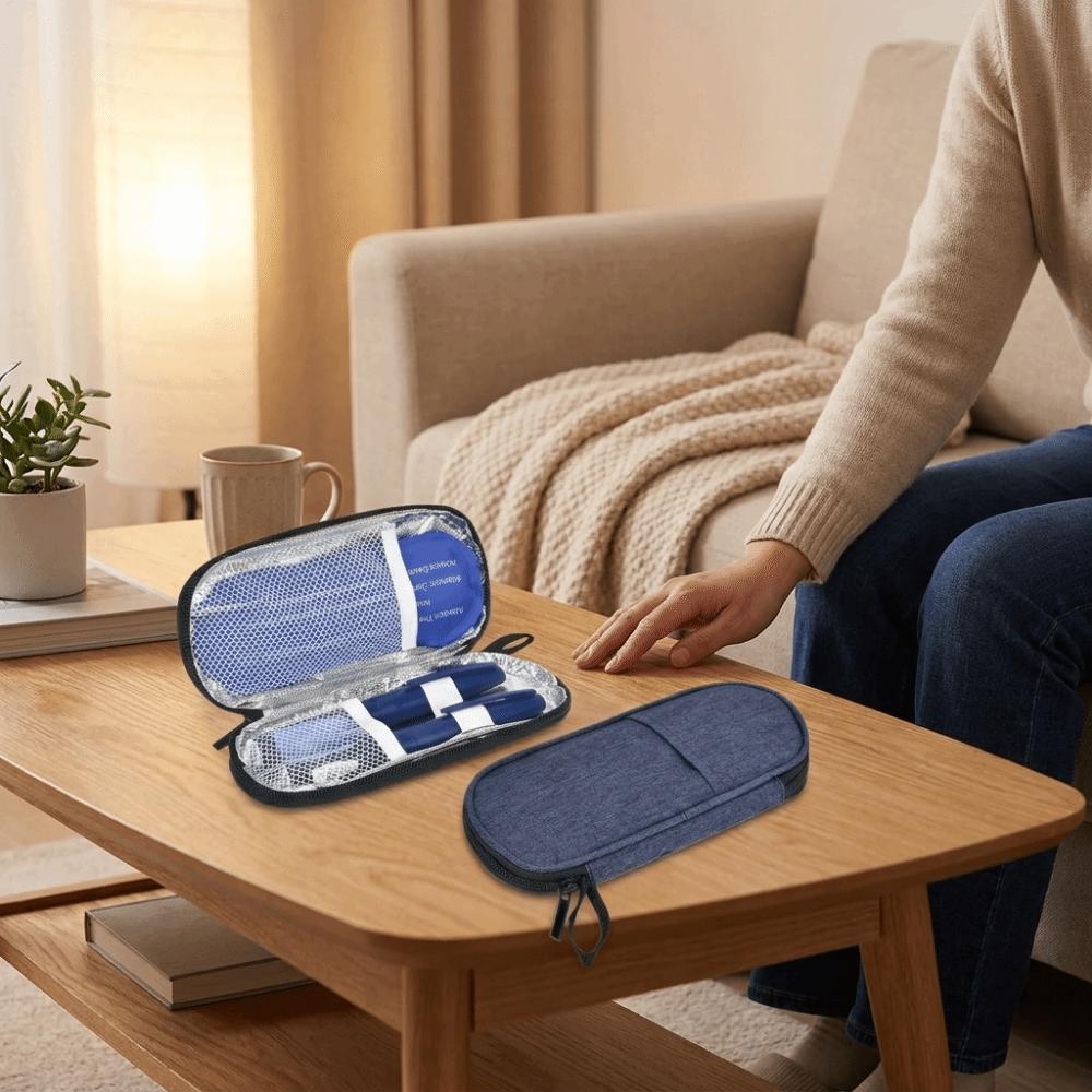 Zippers Closure Insulin Cooler Protective Thermal Insulated Cooler Durable Drug Freezer Diabetics