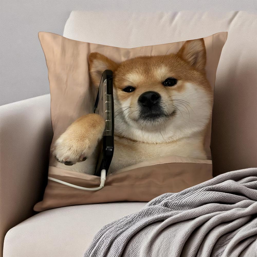Interesting Animals Funny Cushion Cover Pillowcase Antidustmite Invisible Zipper Short Plush Sofa Cushion