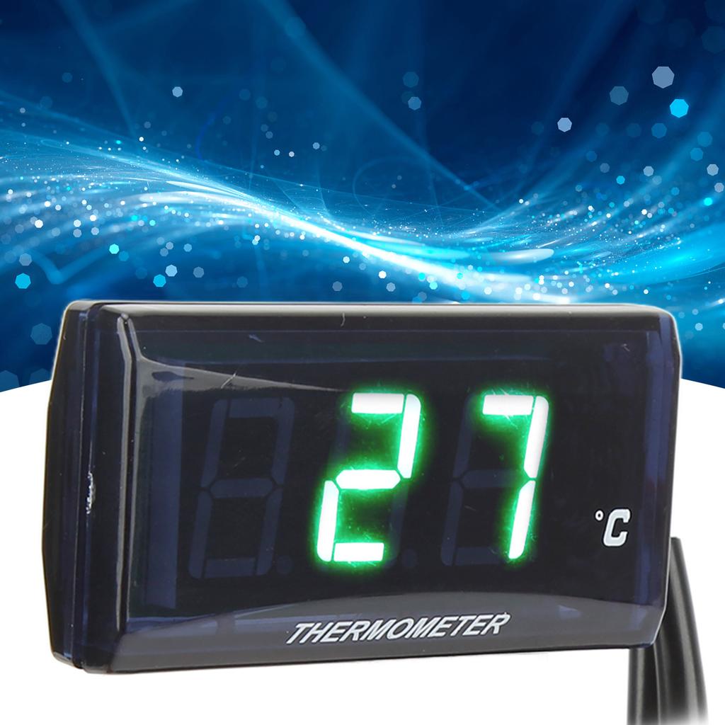 Motorcycle Digital Water Temperature Gauge Thin 12V LCD With 22mm Sensor Adapter for Most Motorbikes