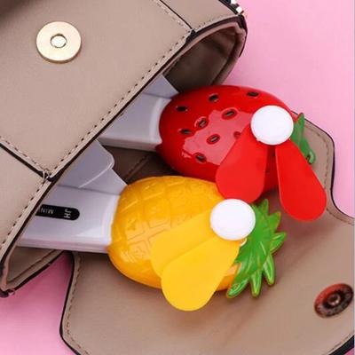 1pc Cartoon Fruit Design Mini Handheld Fans, Gift, Portable Pocket Fan, Easy Press For Travel And Outdoor Use