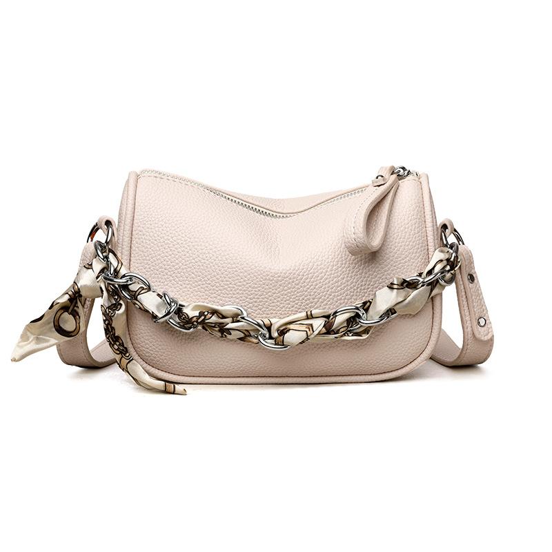 

Chain Bag, High Appearance Level, Texture, Small Square Bag, Fashionable Ladies Single-shoulder Bag бежевый