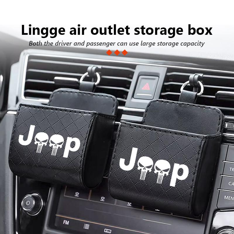 Car Storage Bag Air Vent Dashboard Tidy Hanging Organizer Box Auto Accessories For Jeep Gladiator Rubicon JL JKU TJ YJ CJ