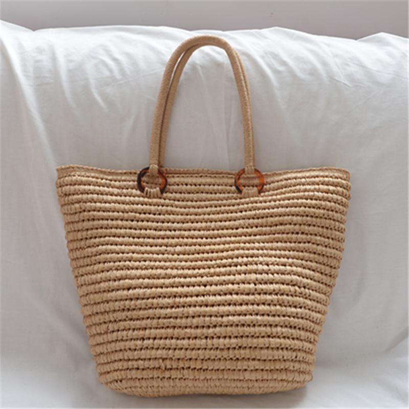 

Handmade Women s Handbags Bohemian Summer Straw Beach Bag Female Large Capacity Shoulder Bag Shopper Basket Woven Tote Bags