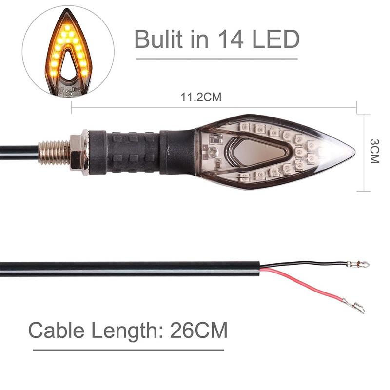 2ks motocyklové LED směrové světlo jantarové blinkr blinkr Vodotěsné univerzální blikající moto kolo super jasné