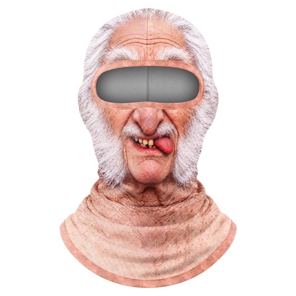 3D Face Printed Balaclava Vzor starca Maska na celú tvár pre Zimné Vonkajšie Športy Cyklistiku