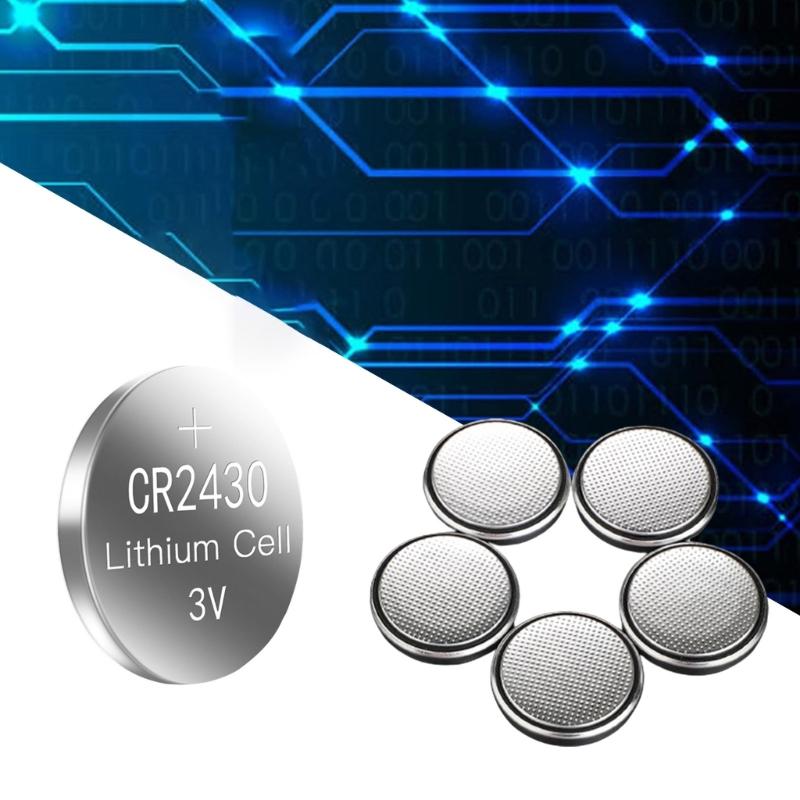 5Pieces 3V CR2430 Lithium Button Battery Coin Cell Button Watch Batteries For Toy Clock Remote Control Calculators