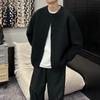Autumn 2024 Unisex Loose Fit Baseball Collar Knit Cardigan.