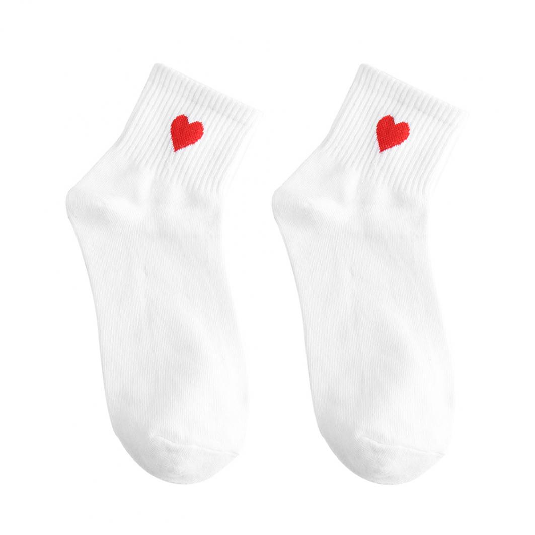 

Женские короткие носки с сердечками по бокам белый