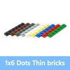 50Pcs DIY Building Blocks Thin Plate 1x6 Dots Classic Bricks Educational Creative Size Compatible With 3666 Toys for Kids