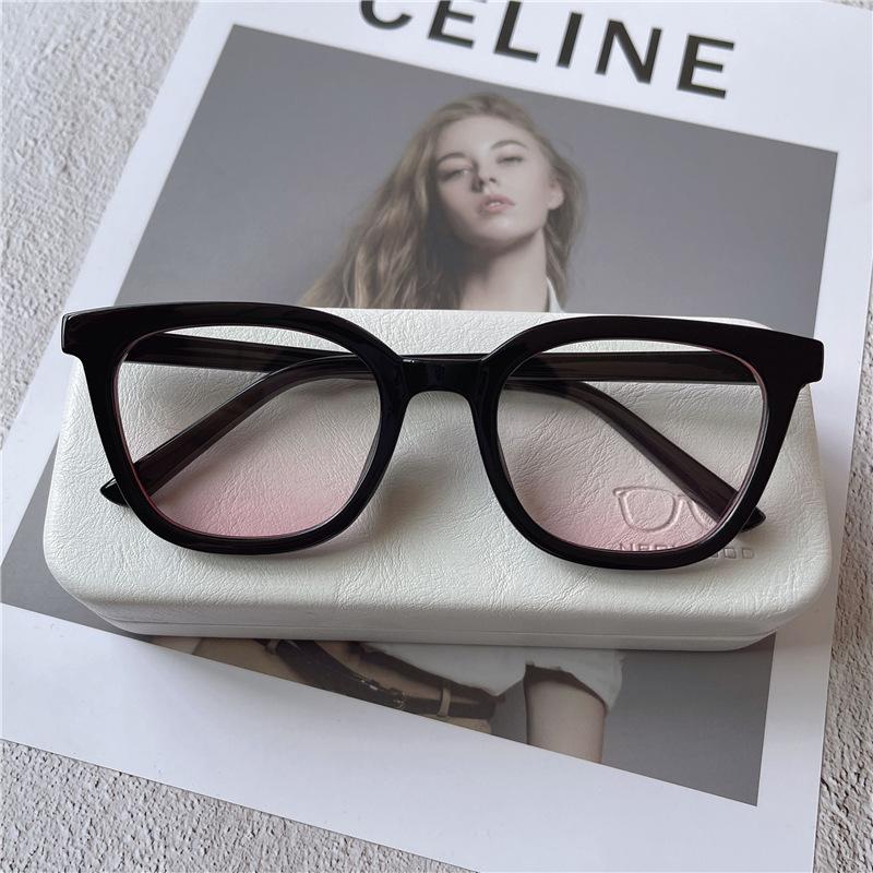 New Sunset Blush Glasses Xiaohongshu Influencer Same Style Ins Plain Face Gradient Anti Blue Light Plain Glasses For Women Daily Fashion Glasses