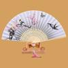 1Pc Folding Fan Bamboo Ancient Fan Handmade Chinese Traditional Decorative Craft Fan for Home Decor