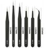 6PCS  Anti-Static Stainless Steel Tweezers Set  for Electronics Phone Repairing Tool  Eyebrow/Eyelash Tweezers