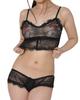 Lingerie Collection Feminine Bra Panty Set Black chu-U-chu & (F-007)
