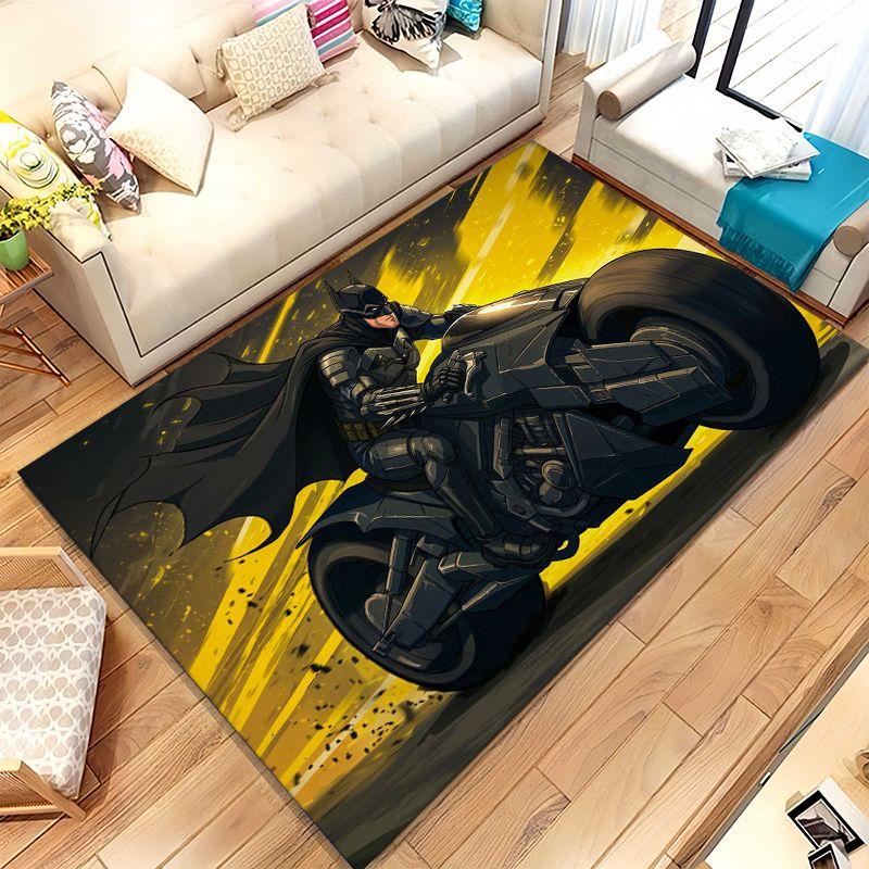 Gothic B-Batman Inspired Superhero Soft Non-Slip Large Area Rug for Living Room,Bedroom Playroom Carpet Mat for Sofa,Home Décor