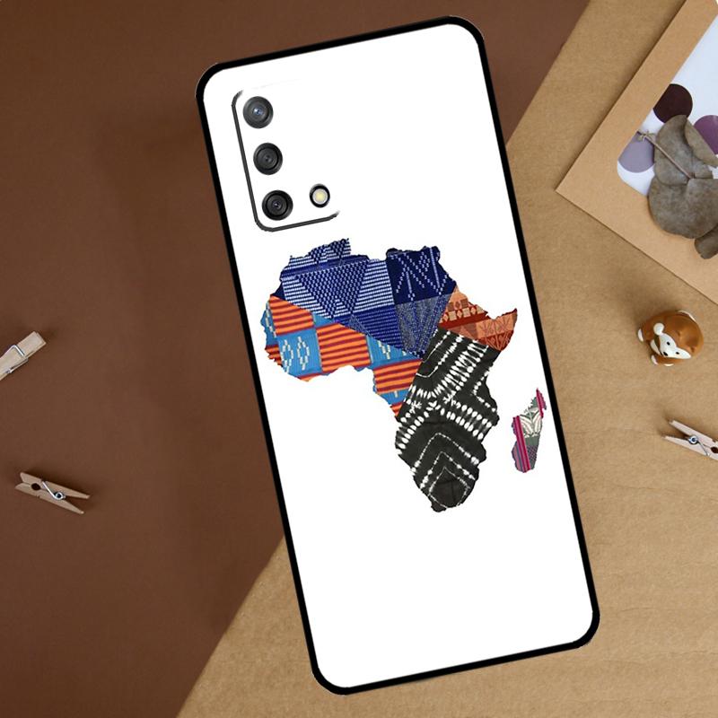 Map of Africa African Fabrics For Oppo A16 A76 A96 A40 A60 A80 A74 A94 A54 A18 A38 A58 A78 A98 A15 A57S A17 A77 Phone Case