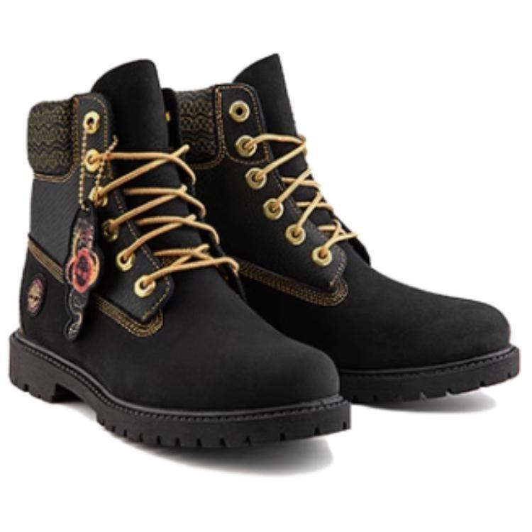 (WMNS) Timberland Lunar New Year 6 Inch Lace Up Boots 'Black Nubuck' Women's A62TM