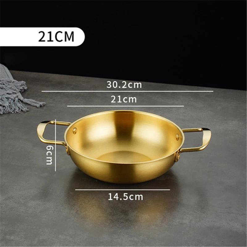 Commercial Stainless Steel Instant Noodle Pot Domestic Seafood Soup Pot Alcohol Stove Small Hotpot Korean Ramen Pot