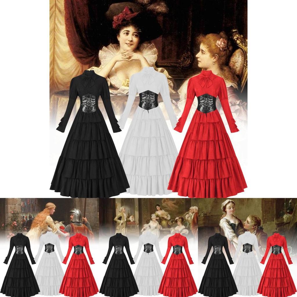 Chic Renaissance Style Long Dress For Women Perfect For Halloween And Themed Parties