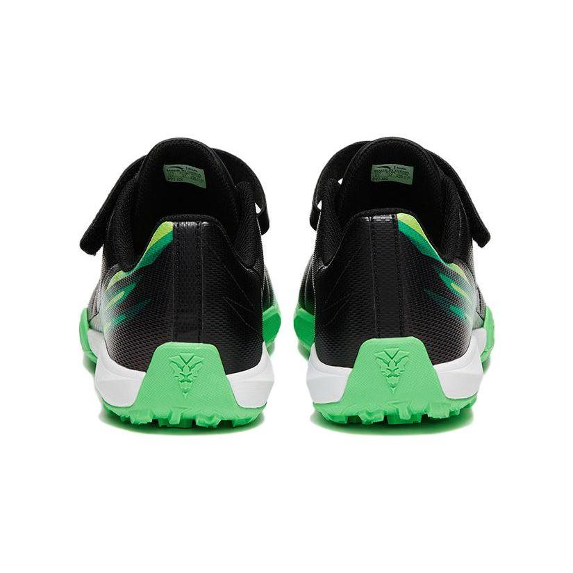 Anta Shock Absorbing Wear Resistant Low Top Soccer Shoes Kids Sneaker Black Green A312322288-1