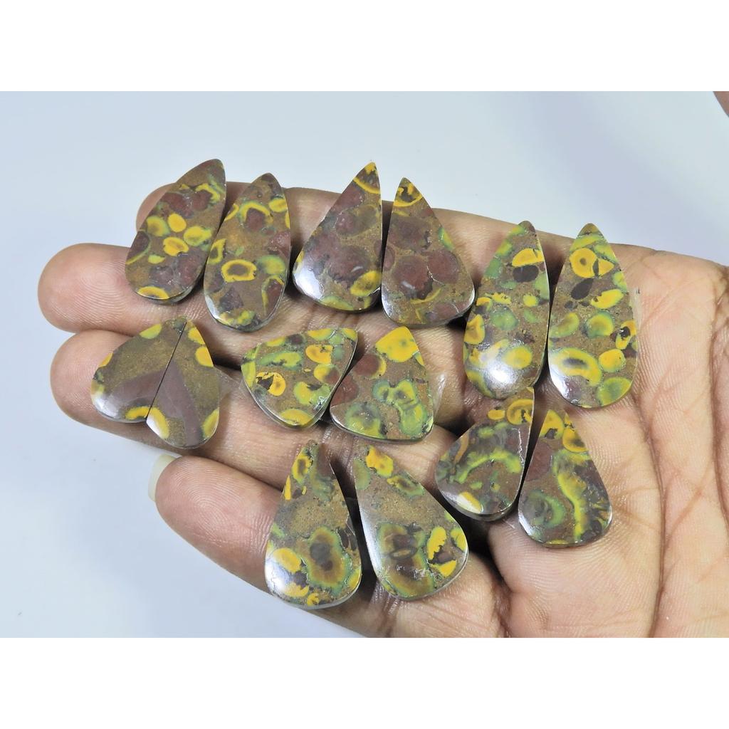 168Cts. Natural Fruit Jasper Matched Pair Pear Loose Gemstone 07Pair Lot C-2193