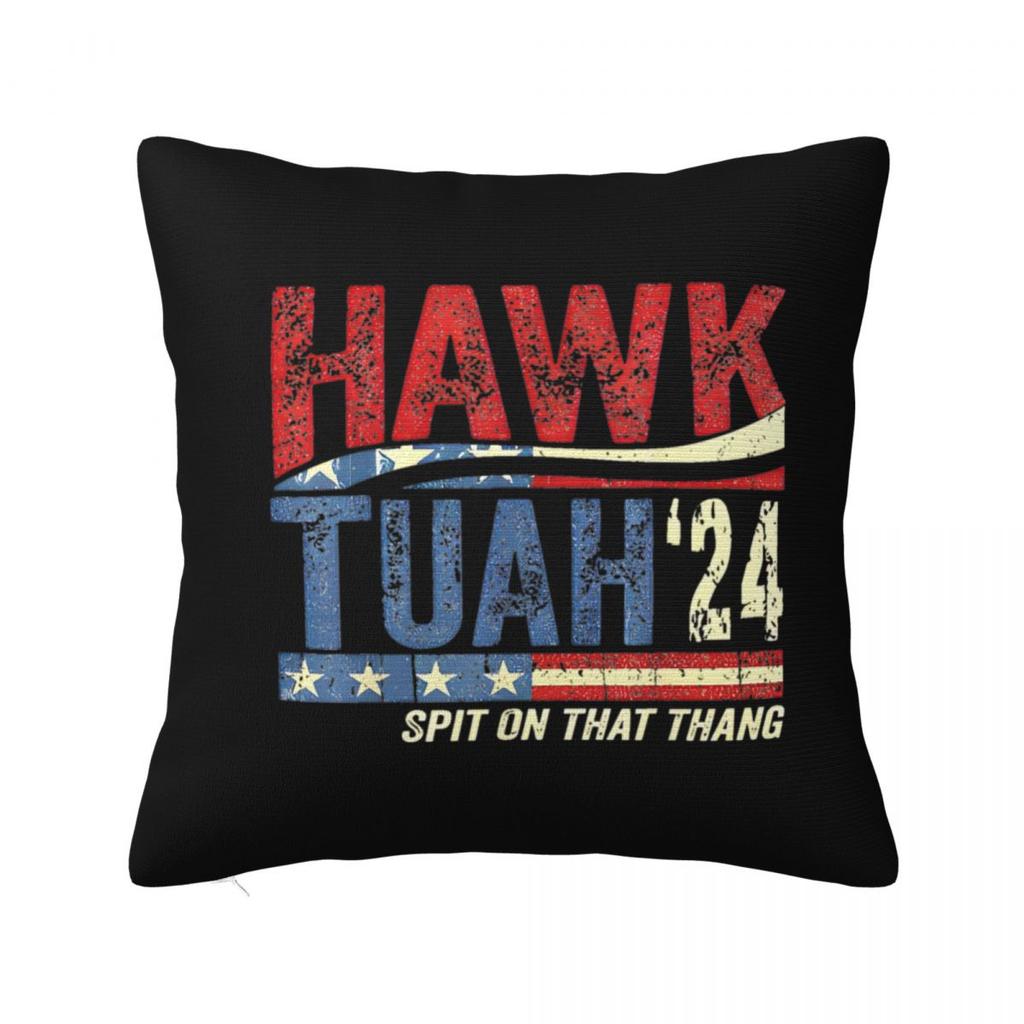 Hawk Tuah Spuug Op Dat Ding 2024 Kussensloop Grappige Meme Kussenhoezen Mode Rits Decor Kussenhoes voor Huis 45x45cm