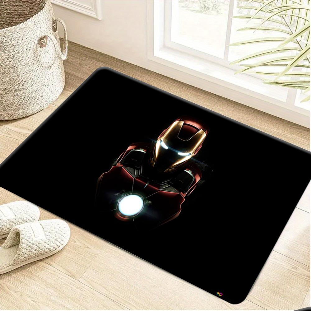 Marvel 1pc Cartoon Print Doormat, Spider-Man in Red and Black Suit with White Spiderweb Background and Black Spider Decorative