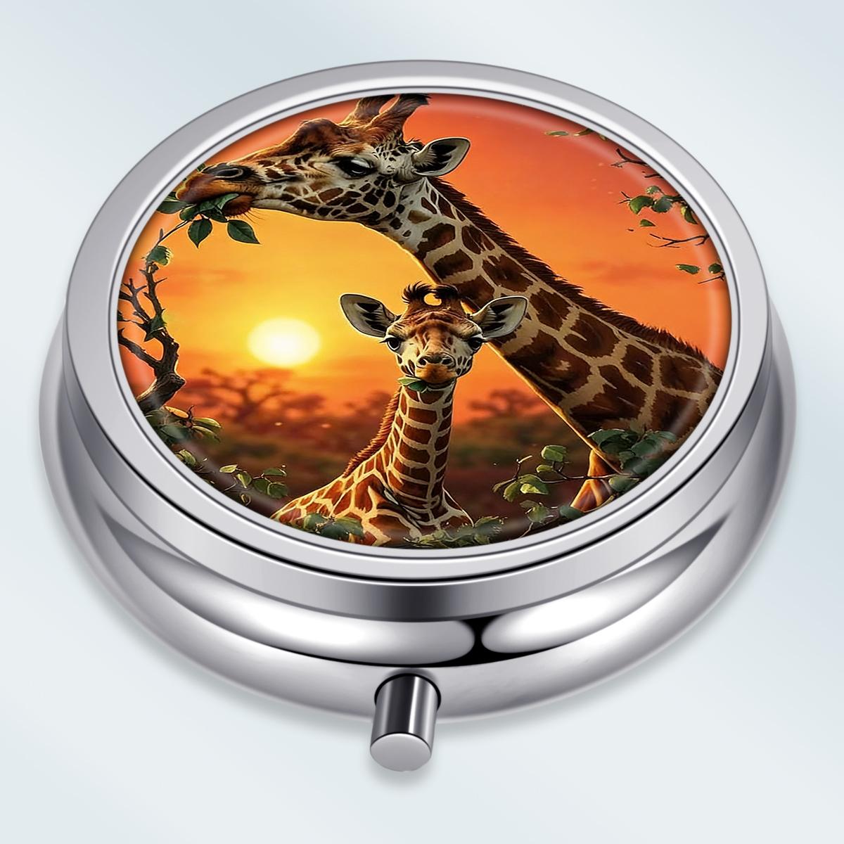 

Portable Pill Box with 3 Compartments, Mini Metal Medicine Organizer Case, Cute Printed Pill Container for Vitamins, Pills, Jewelry, Travel, Daily Use різнокольоровий