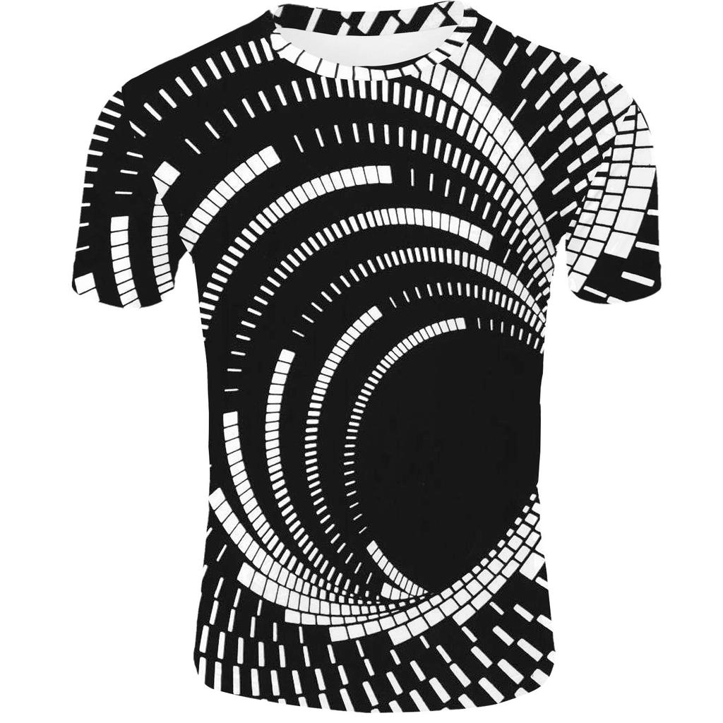 Creative 3D Digital Printed T-shirt for Men's Short Sleeves Tops