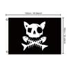 Bandera de Poliéster de 90x150cm con Diseño de Bandera de Calavera Pirata de Gato - Perfecta para Decoración Exterior, Añadiendo un Toque Caprichoso a tu Espacio