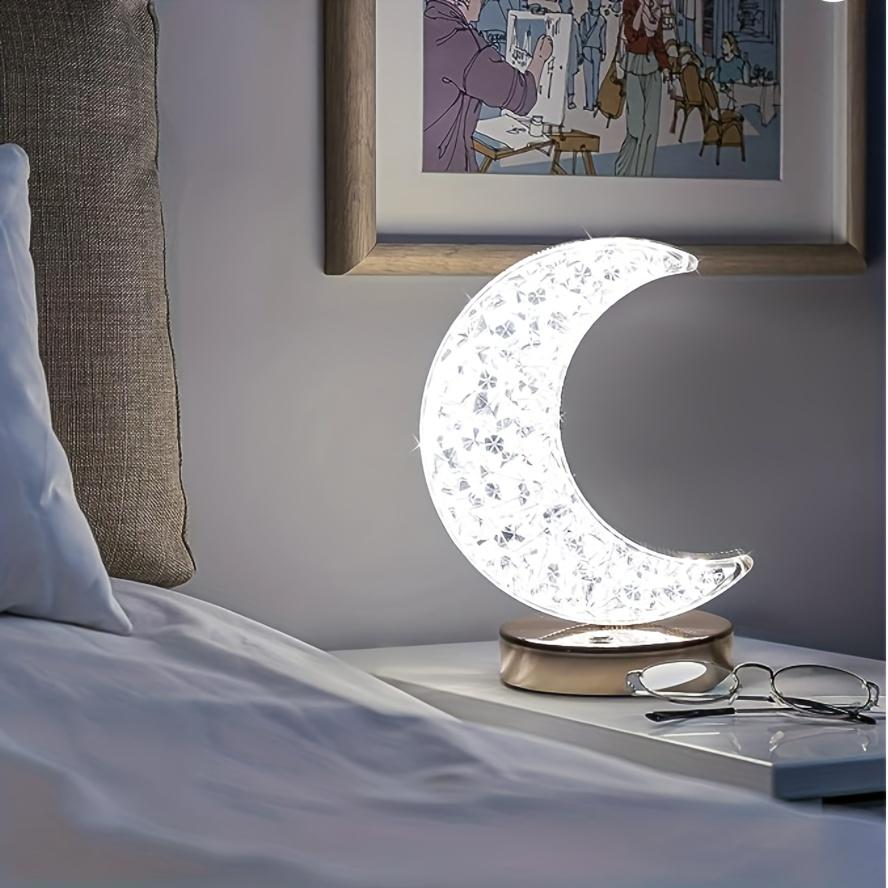 1PC Moon Table Lamp Creative Romantic Bedroom Decoration Bedside Ornament Bar Charging Atmosphere Night Light