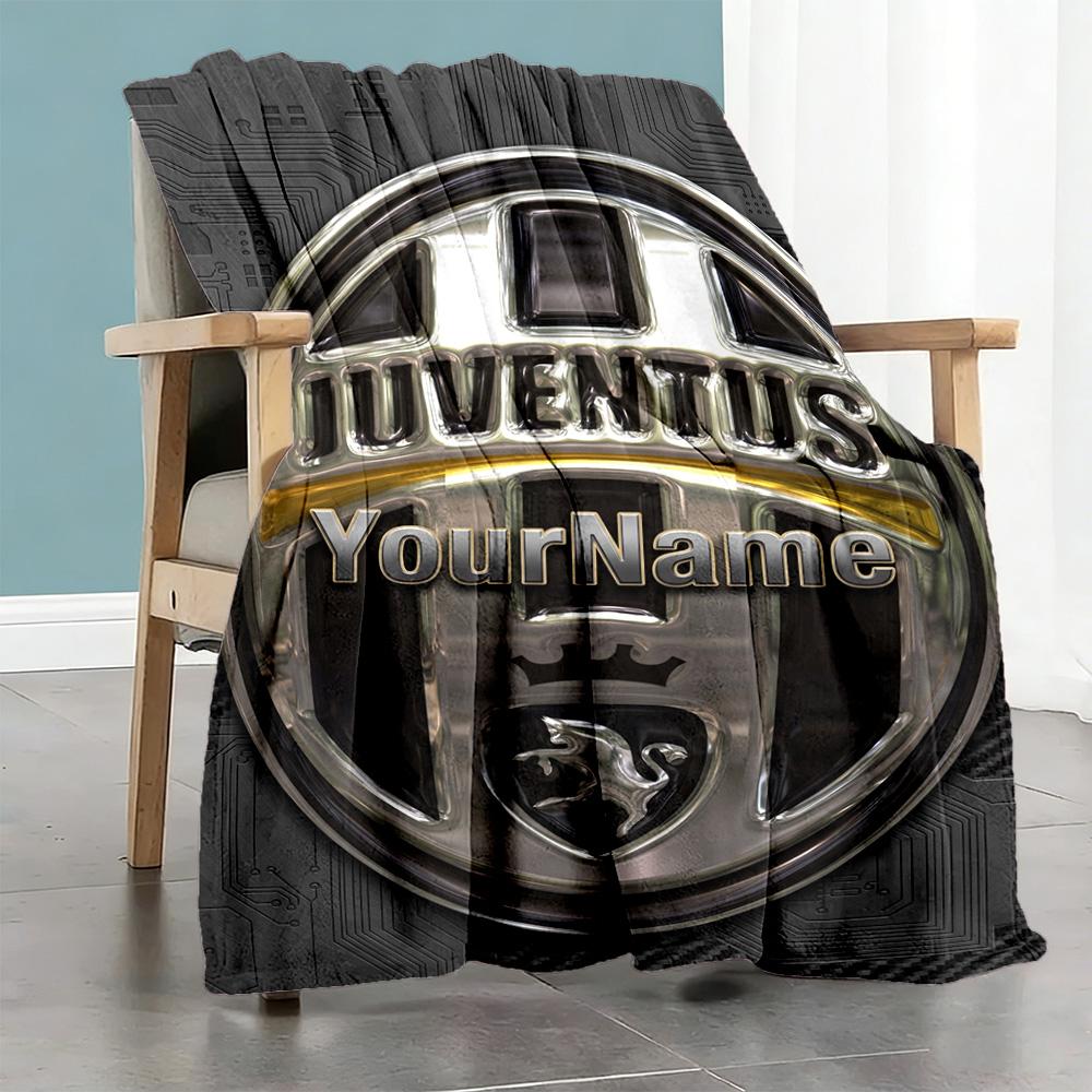 Juventus Customize Text Blanket Multi-purpose Customizable Blanket Soft Warm Cozy Throw For Chair Living Room Bed Nap Four Seasons Multipurpose