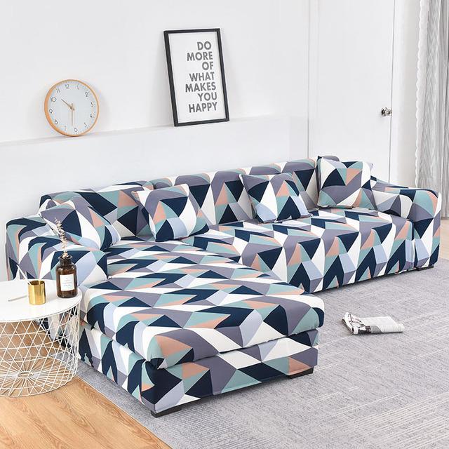 L -Shaped Sofa Geometric Couch Cover Elastic Sofa Cover For Living Room Pets Chaise Longue