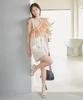 Beige Frilled Docking Pullover with Sash [BIS] Women's T-Shirt (Set) (27)