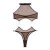 Leopard Print Sexy Lingerie Set: Flirty Hollowed Bodysuit for Nightclubs