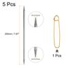 5Pcs 7.8Inch Double Pointed Knitting Needle Length Stainless Steel Sweater Stitching Needles with Stitch Holder for Handmade DIY