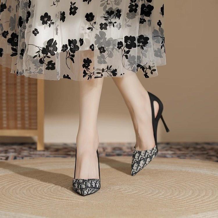 Niche Pointed Single Shoes Women's Shallow High Heels Women's Thin Heels  New Temperament Celebrity Trendy Fashion Women's Shoes