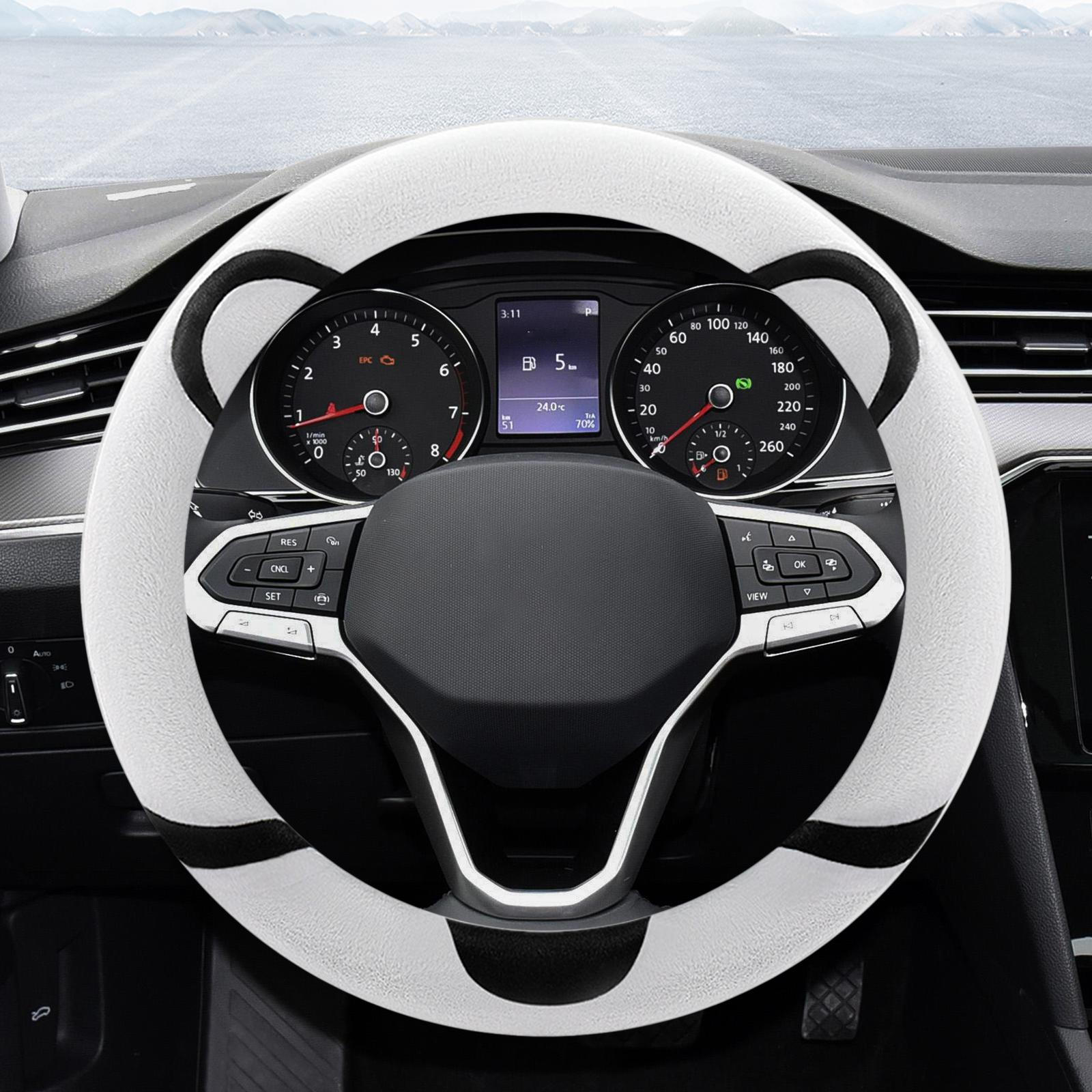 

Car Steering Wheel Cover Protection Auto Accessories Universal Comfortable Handle Black and White