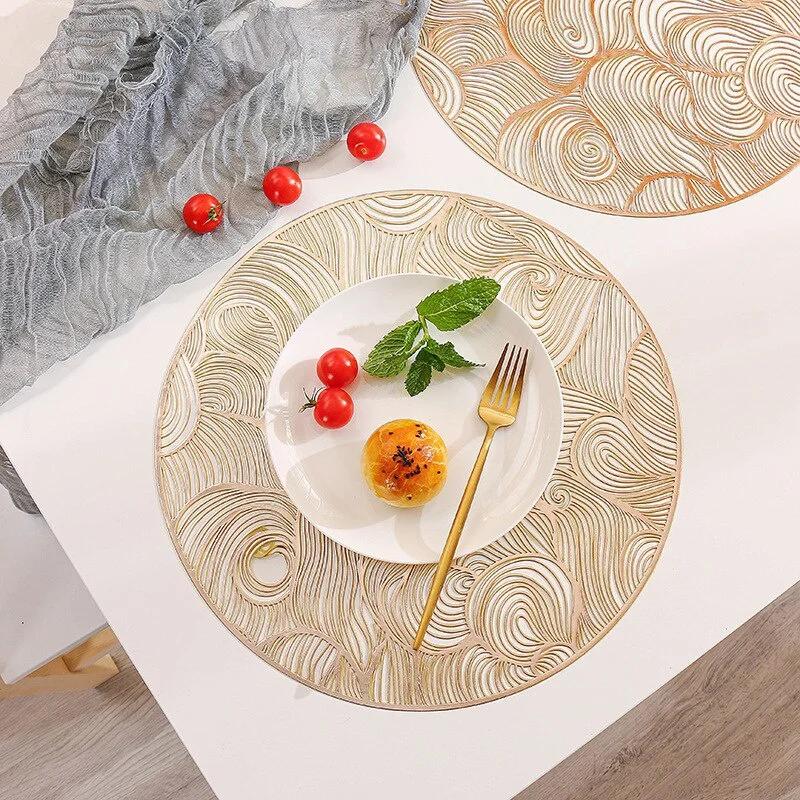 1Pc Durable Table Mat Hollow Clouds Oil Resistant Non-slip Kitchen Placemat Coaster Insulation Pad Dish Coffee Cup Home Decor
