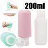 Botella de Silicona de 200 ml Botella Rellenable Loción Gel de Ducha Champú Contenedor Botella Vacía Accesorios de Viaje Portátiles