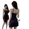 2025 Fashion New Women's Clothing Sexy Flower Neck Pleated Temperament Thin Dress